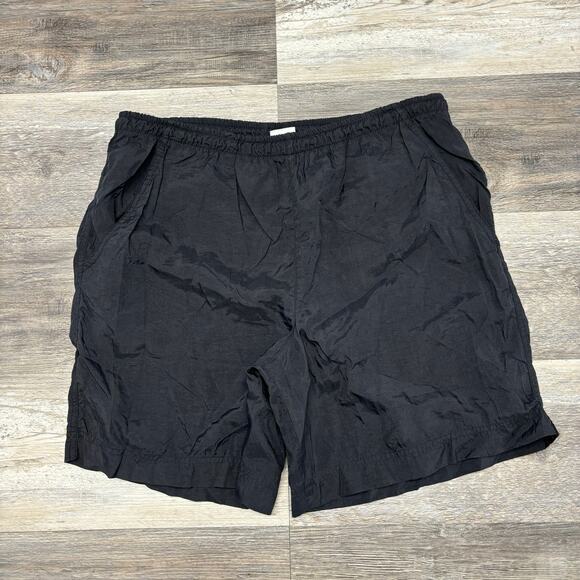 Vintage 90s Nike Black White Womens M Nylon Big Swoosh Nylon Running Shorts‎ - Picture 2 of 10